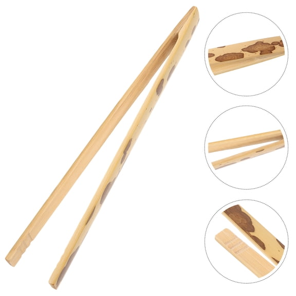 UPGRATOR Bamboo Reptile Feeding Tongs Smooth Surface No Burrs for Kitchen