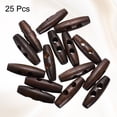 thumbnail image 3 of Uxcell 25pcs Wooden Toggle Buttons 40mm / 1.6" Double Hole Wood Olive Horn Sewing Buttons for Coat Sweaters Clothing DIY Craft, Dark Brown, 3 of 7