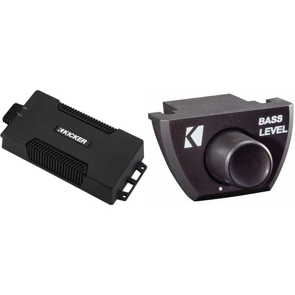 Kicker 48PXA6001 Weatherproof Powersport Amplifier - 600-Watt Mono Subwoofer Amplifier w/ Bass Knob Bundle