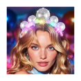 thumbnail image 1 of wonima11 Light Up Disco Ball Headband Silver 70s Led Hair Band Holiday New Year Eve Hair Accessories for Women, 1 of 1