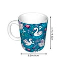 thumbnail image 2 of Yiaed Swan On The Pond Print Ceramics Coffee,Large Handle Design,Extra Large Tea and Coffee Cup for Office and Home Mugs, 2 of 6