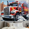 thumbnail image 2 of Orinice Fire Truck Snow Plow Mural Tapestry Wall Hanging Unique Style for Home Decoration - Graphic Tapestries for Living Room Bedroom Farmhouse Dorm 40x60inch, 2 of 6