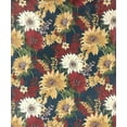 thumbnail image 2 of Serafina Home Fall Farmhouse Decor Flannel Vinyl Tablecloth: Colorful Autumn Sunflowers on Blue Background (Autumn Sunflowers, 52" x 90" Inch), 2 of 4
