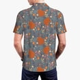 thumbnail image 4 of Balery Floral Squirrel Printed Men’s Short Sleeve Polo Shirt, Midweight Men's Shirt,Golf Polo shirts -4X-Large, 4 of 9