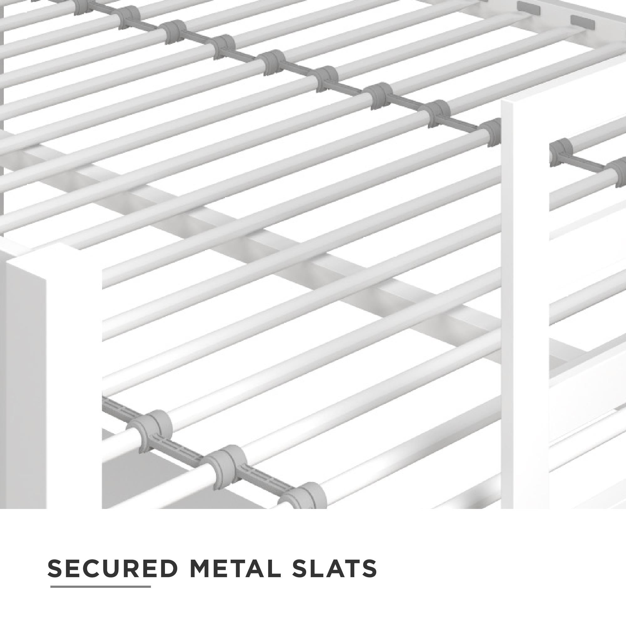 DHP Miles Metal Full Loft Bed with Desk, White