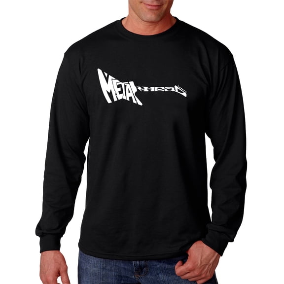 LA Pop Art Men's Word Art Long Sleeve T-shirt - Metal Head