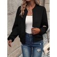 thumbnail image 5 of Womens Jacket Coat Casual Stand Collar Zip Up Fall Fashion Jackets Outfits with Pockets Black XXL, 5 of 7