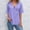 Purple, variant on EchfiProm Women Tops Gray Y2k Comfort Button V Neck Solid Short Sleeve Classic Fit T Shirts