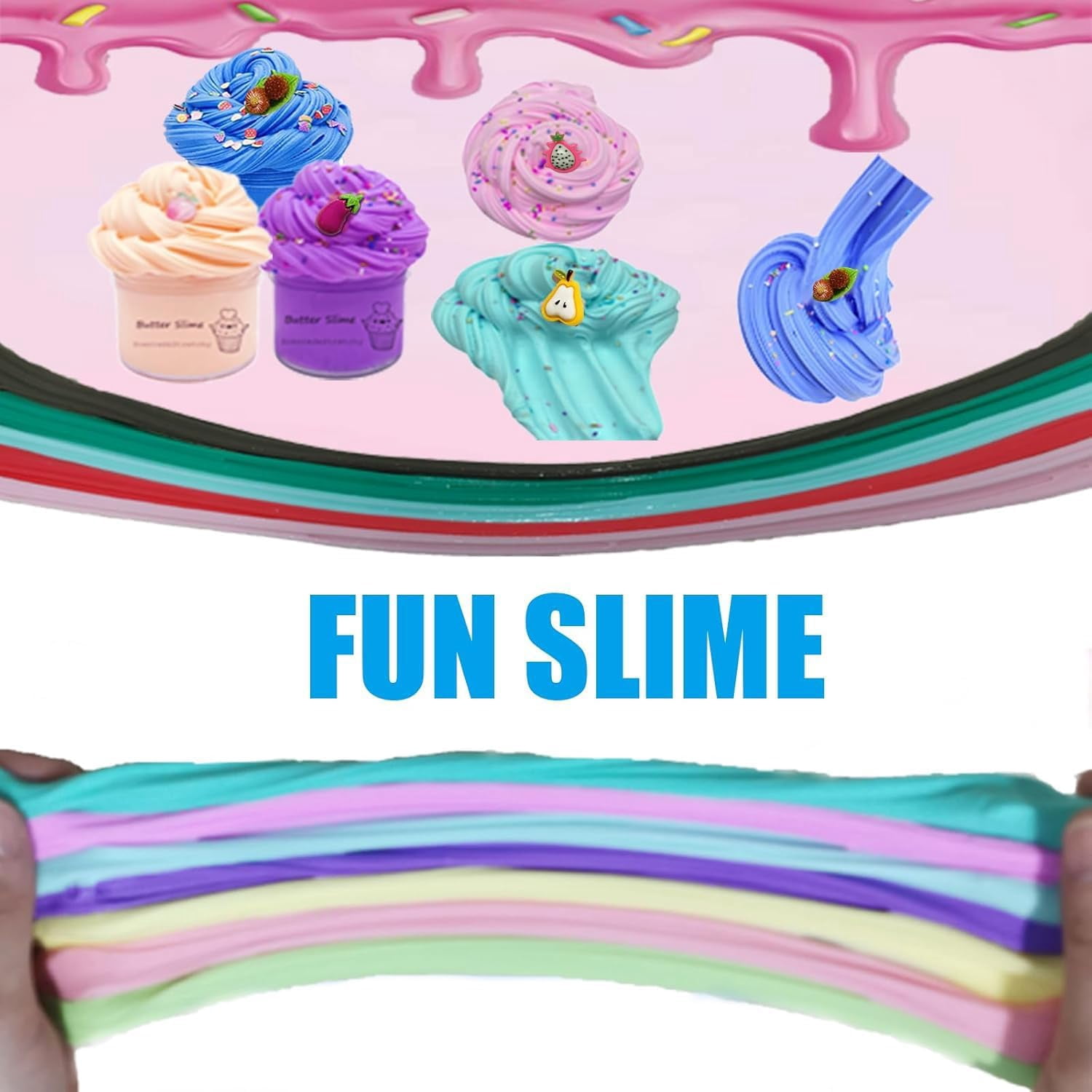 Butter Slime Toy Kit, Super Soft and Non-Sticky, Birthday Gifts, Party Favors, Stress Relief Toys, Easter Filling Stuffers.