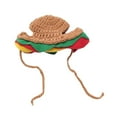 thumbnail image 3 of Sombrero para gato, disfraz para mascota, forma de hamburguesa, divertido, fácil de usar, tejido a mano, tocado para perros y gatos, eventos festivos., 3 of 8