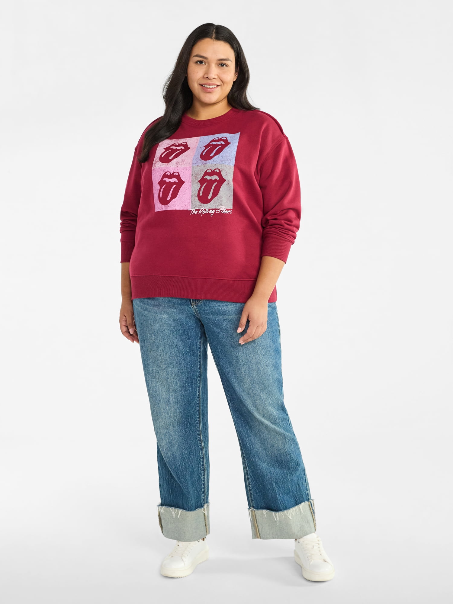 Terra & Sky Women's Plus Graphic Sweatshirt, Rolling Stones, Sizes 0X-4X