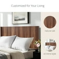 thumbnail image 6 of Modern Farmhouse King Size Wood Headboard 80.2" Wide Wall-Mounted 3D Carved Fluted Panel Wingback Design - Walnut, 6 of 9
