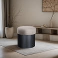 thumbnail image 2 of Meridian Furniture Nimes Beige Velour Fur Fabric Ottoman/Stool, 2 of 8