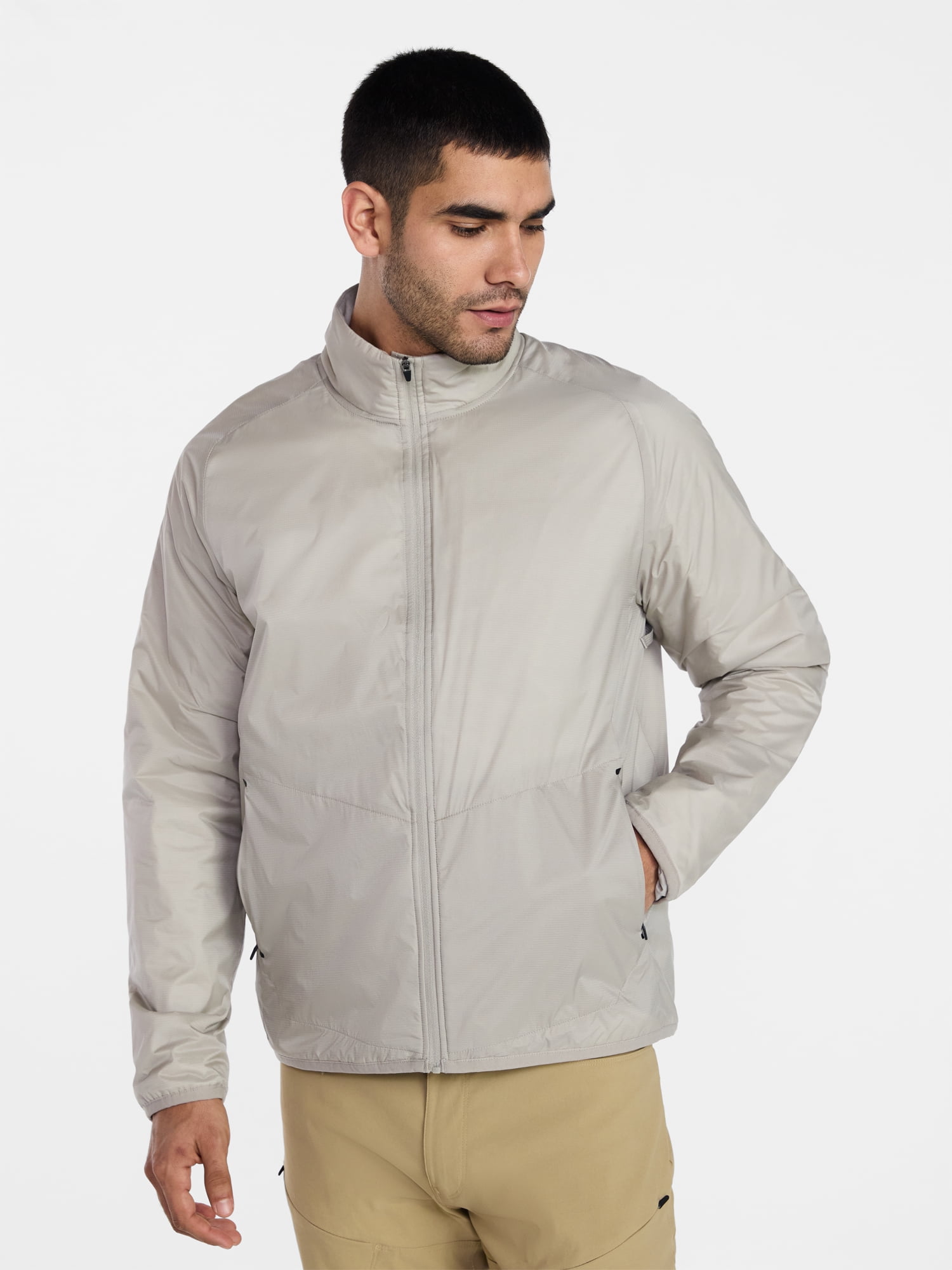 Ozark Trail Men's and Big Men's Light Insulated Nylon Zip Jacket, Sizes S-3XL