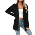 thumbnail image 2 of VBVC Women's Lightweight Open Front Cardigan, Casual Fall Winter Cover Up For Women, Ladies' Drapey Soft Long Sleeve Top With Pockets, Black , S-2XL, 2 of 7