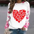 thumbnail image 5 of ClodeEU Women's Valentine's Day Love Heart Print Long Sleeve Round Neck Tops,Casual Trendy Loose T-Shirts Red 01,Womens Plus M, 5 of 8