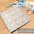 thumbnail image 4 of FORMRS 3 Ring Photo Album 4"x6" Self Adhesive Large Capacity PU Leather Cover, Beige Nautical Pattern, 4 of 8