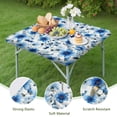 thumbnail image 4 of Pioneer Flower Floral Print Pattern Square Fitted Tablecloth with Elastic Edge,Square Table Cover,Washable Elastic Table Cover for Home Kitchen Party Decor 34"x34", 4 of 6