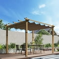 thumbnail image 2 of Danolapsi Outdoor Pergola 10 x 10ft Aluminum Pergola, Outdoor Shelter Modern Design with Adjustable Roof Sun Shade Pavilion Grape Trellis Grill Gazebo for Gardens, Patios, Garden Yard, Poolside, Deck, 2 of 8