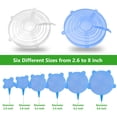 thumbnail image 5 of Amerteer 12PCS - Silicone Stretch Lids,Various Sizes and Shape of Containers,Reusable, Durable and Expandable Food Covers, Dishwasher and Freeze - White&Blue, 5 of 6