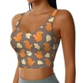 thumbnail image 2 of Vsdgher Squirrel And Maple Leaves Print Women Sleeveless Athletic Tank Top Built-in Bra Camisole Sports Vest for Yoga Running Fitness Exercise with Removable Pads, 2 of 8