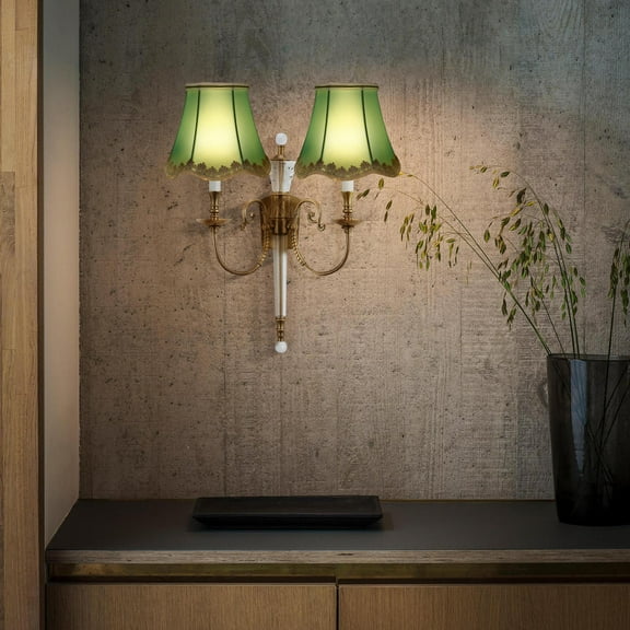 LOLIPPYY Fabric Lampshade with Fringe, Candle-Shaped Eye Lamp Cover for Study Room, 1 Set