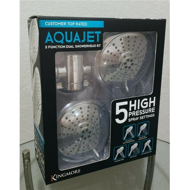 Kingmore KHC550 5 in. AquaJet Five Function Luxury Shower Combo, Chrome