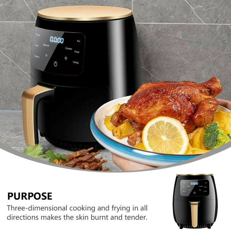 IHomiracle Stainless steel 6 Quart Air Fryer, Large Air Fryers Oven Cooker  with 8 Cooking Functions, LCD Digital Touch Screen with Precise Temperature  Control Oilless Electric Cooker, 1700W, Black 