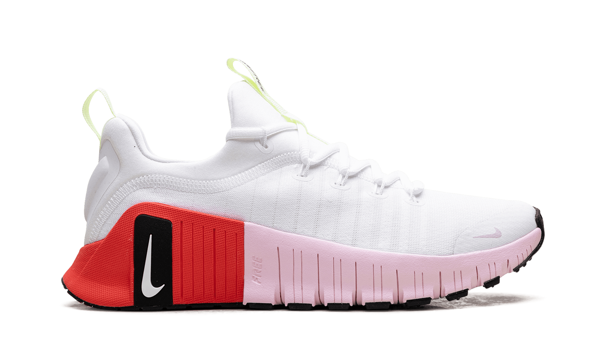 NIKE WOMENS Free Metcon 6 WMNS "White Barely Volt Bright Crimson Pink Foam" IB4526 100 from Stadium Goods