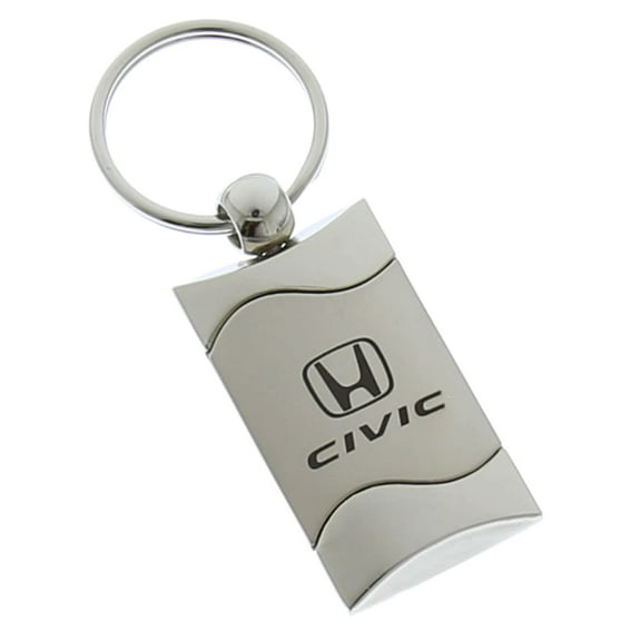 Honda Civic Satin Rectangular Key Ring (Chrome)