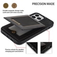 thumbnail image 5 of ELEHOLD Flip Leather Wallet Case for iPhone 14 Pro Max with RFID Blocking Card Slots Holders Magnetic Buckle Kickstand Function Business Style Men Women Case For iPhone 14 Pro Max,Black, 5 of 7