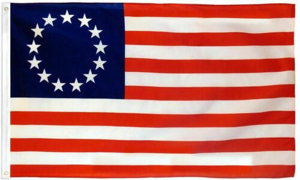 Betsy Ross 3 x 5 FT Flag Set w/ 6-Ft Spinning Flag Pole + Bracket (Tangle Free)