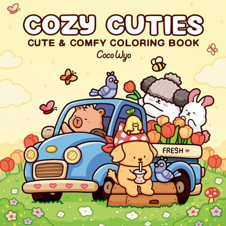 Cozy Cuties: Coloring Book for Adults and Kids, 96 pages (Paperback)