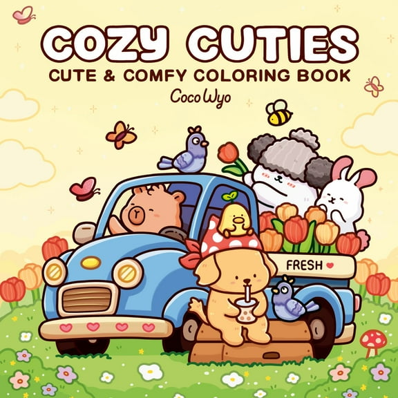 Cozy Cuties: Coloring Book for Adults and Kids, 96 pages (Paperback)