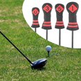 thumbnail image 4 of Funda de protección para cabeza de palo de golf Sharpla 4x Golf Cover PU Impermeable rojo negro, 4 of 8