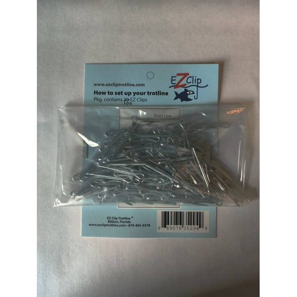 EZ Clip Trotline Clips 100 count in Bulk, Jugline Clips, Setline Clips