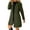Army Green, variant on CharmCyan Women's Solid Color Long Sleeved Lapel Long Coat Woolen Button Coat Army Green L
