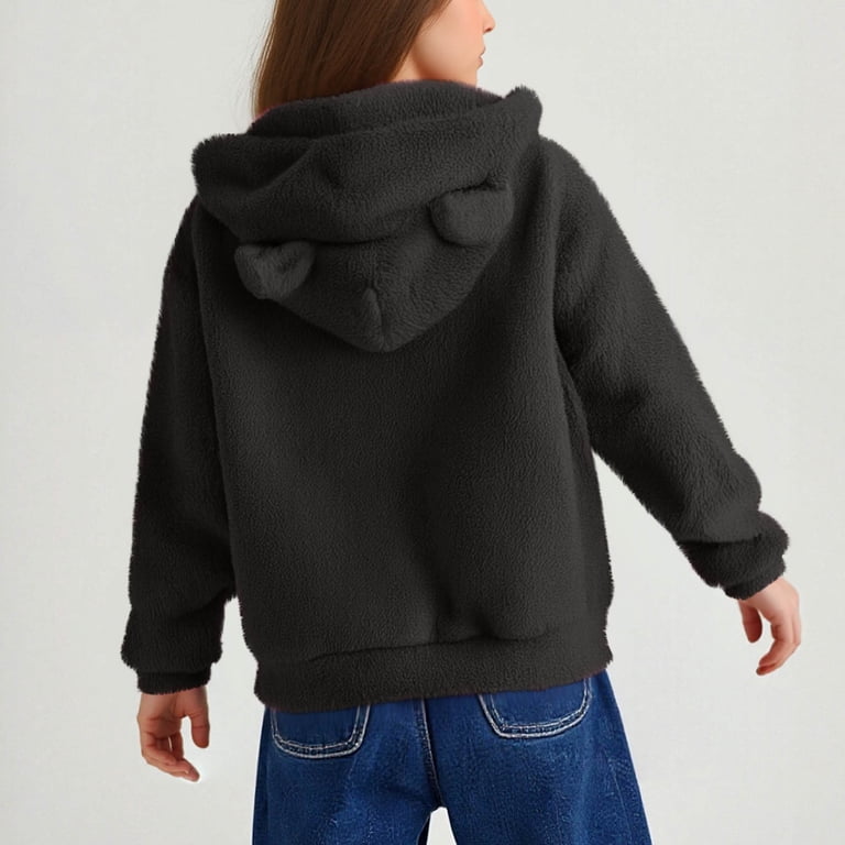 Girls Teddy Fleece Hoodie - Fluffy Soft Plush Pullover For Teens & Kids 7-12 Years-533700