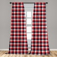 thumbnail image 5 of Ambesonne Plaid Curtains, Traditional Retro Pattern, Pair of 28"x95", Vermilion Dark Blue, 5 of 5