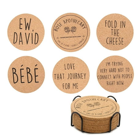 

Qmyliery Cork Coasters with Holder Round Shape Absorbent Coasters Heat Insulation Cup Pads for Home Kitchen Restaurant and Coffee Shop