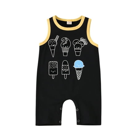 

dmqupv Toddler Boy Neutral Boys Summer Romper Floral Girls Letter Baby Outfits Jumpsuit for Boy F 12-18 Months