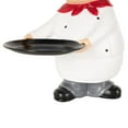thumbnail image 5 of 11" x 13" White Polystone Kitchen Decorative Figurine Chef Sculpture with Black Tray, by DecMode, 5 of 9