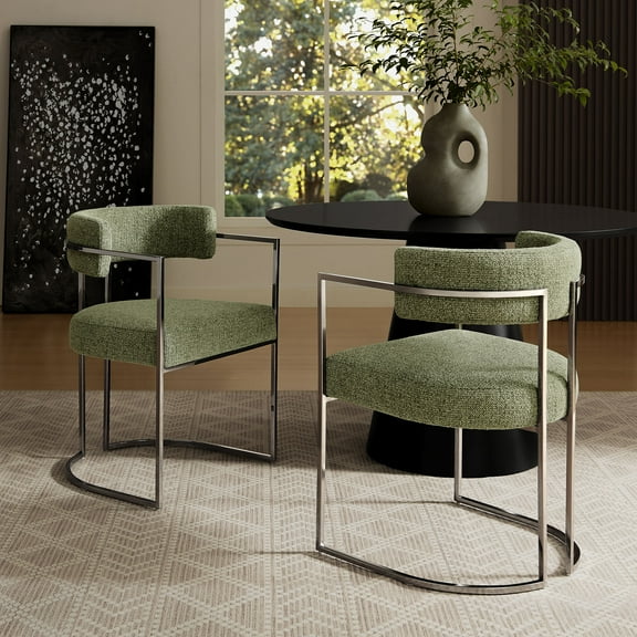 Modway Huron Dining Accent Chair in Silver Leaf