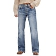 thumbnail image 3 of ThriftyPlait Women's High Waisted Jeans Classic Wide Leg Loose Fit Denim Pants Straight Breathable Baggy Trousers Casual Daily Streetwear Bottoms, 3 of 8