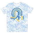 thumbnail image 3 of Inktastic 3-21 World Down Syndrome Day Blue and Yellow Rainbow Ribbon T-Shirt, 3 of 5