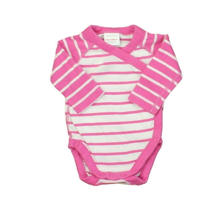 

Pre-owned Hanna Andersson Girls Pink | White Stripes Onesie size: 0-3 Months