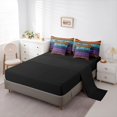 thumbnail image 3 of Homewish Retro Boho Flowers 7-Piece Twin Bedding,Bohemian Exotic Style Bedding Comforter Set,Orange,Black Reversible, 3 of 8