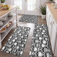 thumbnail image 2 of Black White Skull Stack Pattern Kitchen Rugs Sets Of 3,Kitchen Runner Rugs Non Skid Washable,Decorative Kitchen Floor Mats for Kitchen,Sink,Laundry,17"x30"+ 17"x47" + 17"x59", 2 of 6