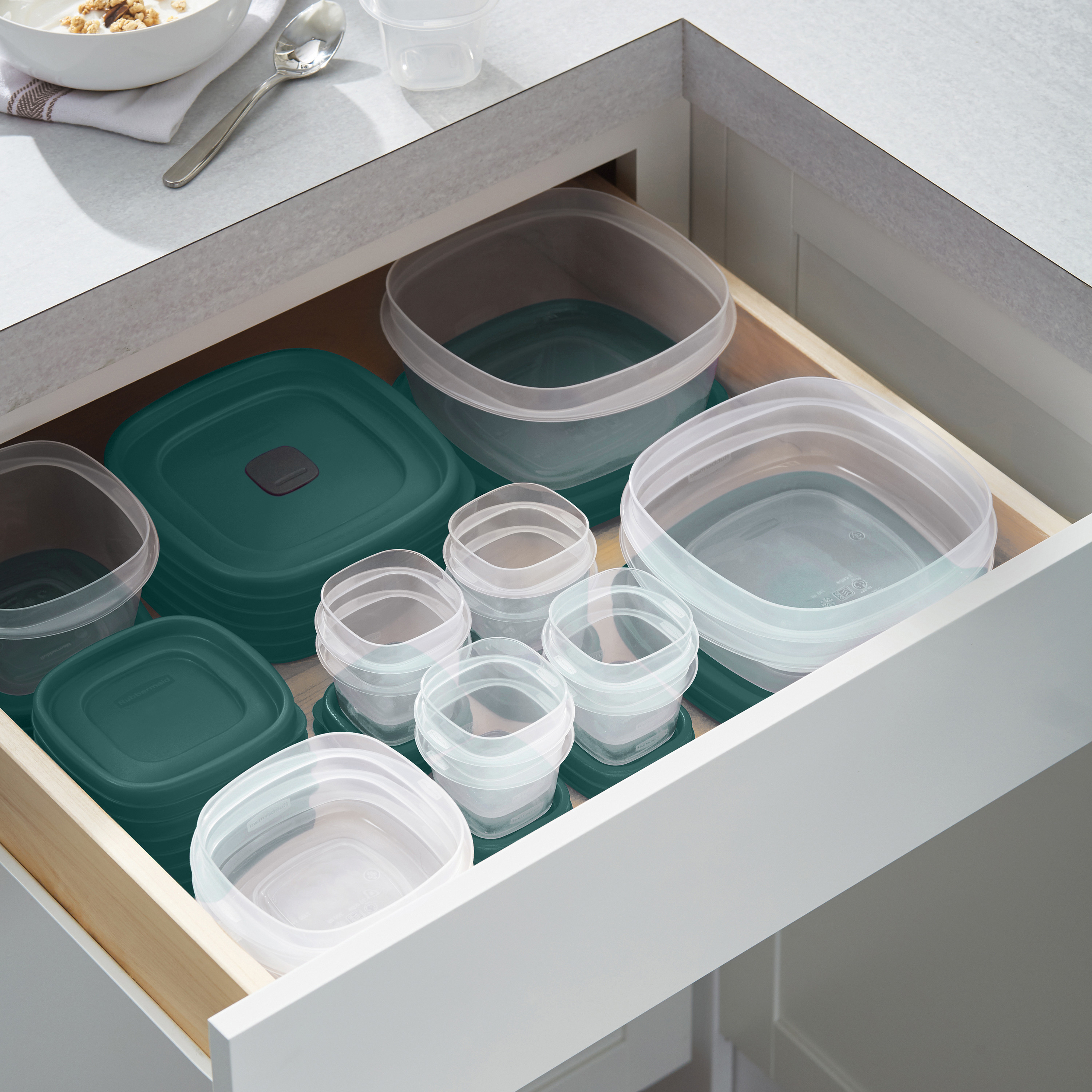 Rubbermaid EasyFindLids 26 Piece Plastic Food Storage Container Set with Vents, (39.5 Cup), Blue Spruce - image 2 of 8
