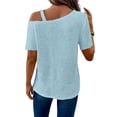 thumbnail image 6 of Ichuanyi Women’s Summer Tops Casual V Neck T Shirts Short Sleeve Loose Fit Button Front Blouse Tunic Tops for Women, 6 of 6